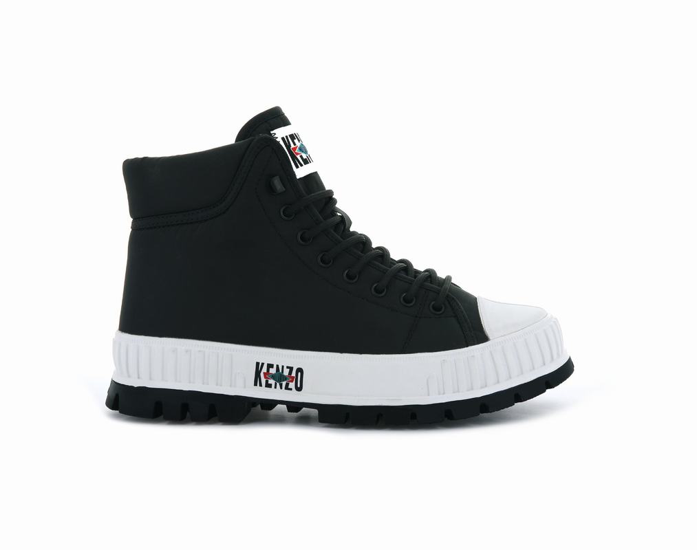 Palladium Pallashock Down By Kenzo Mens High Top Sneakers Black Australia [UZOACF-279]